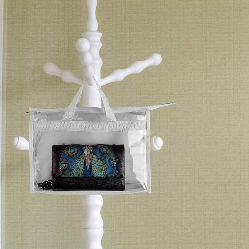 

Handbag Storage,Handbag Organizer,Dust Cover Bag,Transparent Anti-Dust Purse Storage Bag for Hanging Closet with Zipper