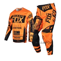 mtb bike cycling 360 flight jersey pants combo motocross racing gear set motor kits mens moto cross orange suit mens
