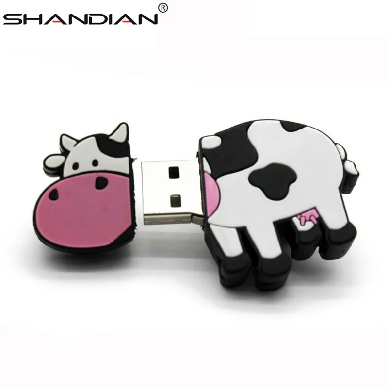 SHANDIAN cartoon Milk Cow usb flash drive pendrive pen 4GB 8GB 16GB 32GB 64GB memory stick creative Pendriver 2.0 | Компьютеры и офис