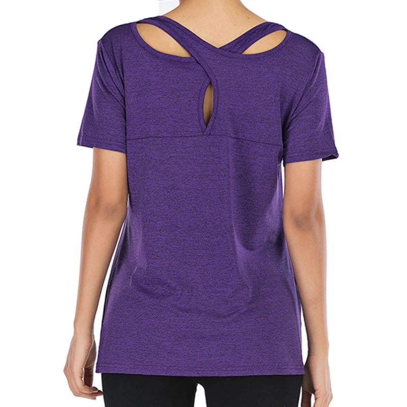 Женские футболки для фитнеса облегающие подходят бега сетчатый топ с коротким