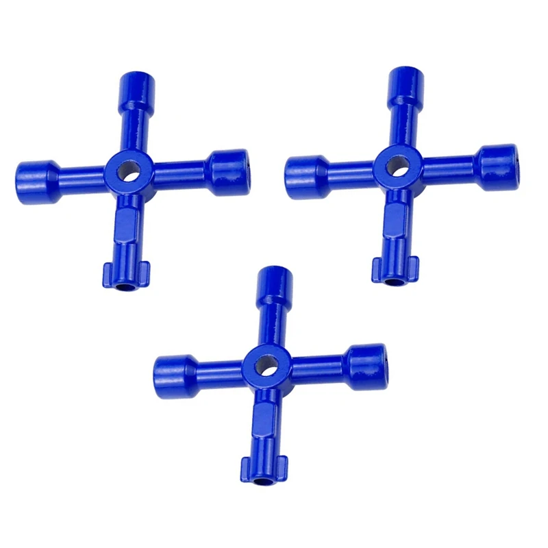 Promotion! 3 Pack 4-Way Multi-Functional Key Electric Gas Water Meter Box Cabinet Cupboard Opening Utilities (Blue) | Инструменты