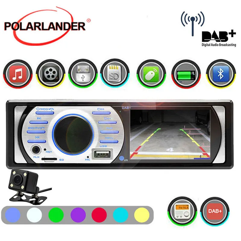 Авто Аудио Стерео Bluetooth MP5/WMA 12V Prime 3 0 &quotHD 1Din автомобильное радио FM USB/TF/AUX в ISO
