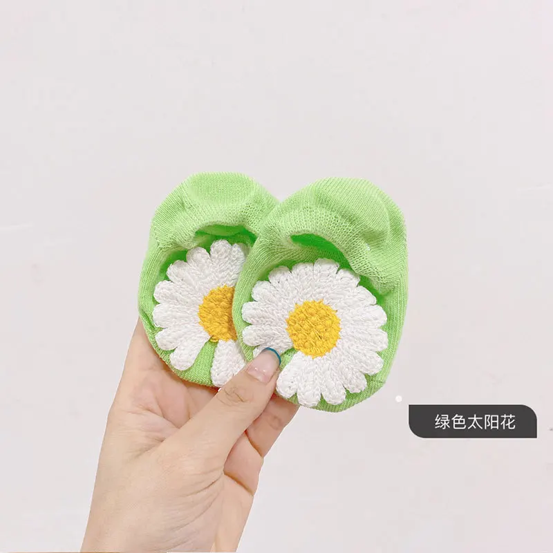 Baby Socks Candy Color Cotton Socks Newborn Non-slip Foor Socks Boat Socks Fowers Daisy Girl Children Socks