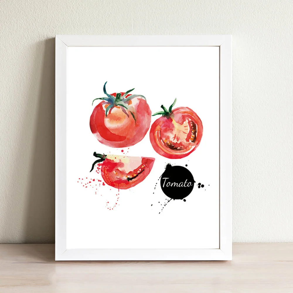 Настенная Картина на холсте скандинавский постер с изображением помидор свежей