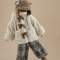 girls babys kids coat jacket outwear 2022 hairy thicken spring autumn cotton teenagers overcoat top tracksuits high quality chi
