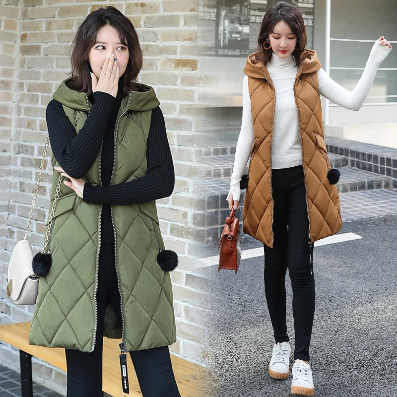 Новинка осенне-зимний жилет женский 2021 Женская куртка без рукавов с капюшоном