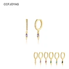 Женские серьги-подвески CCFJOYAS, серьги из серебра 925 пробы черногобелогобирюзового цвета в европейском и американском стиле, серьги в стиле панк