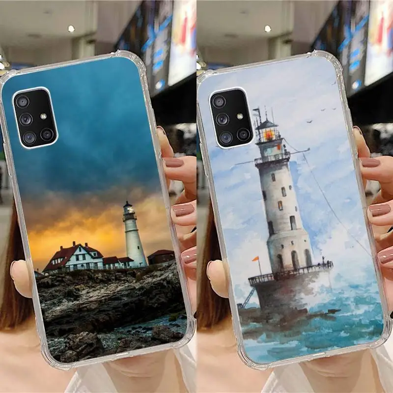 

Hand Lighthouse bird seagull Phone Case Transparent For Samsung Galaxy A S Note 9 10 51 50 71 70 80 20 21 30s ultra plus