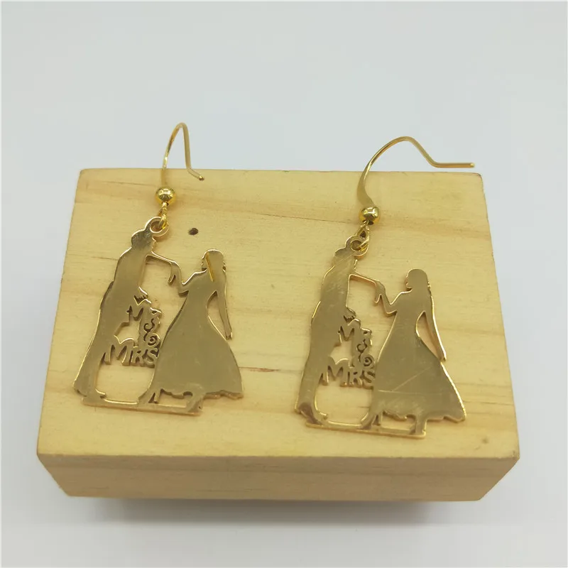 Горячие новые Семейные сережки нержавеющая сталь для влюбленных Пара кулон