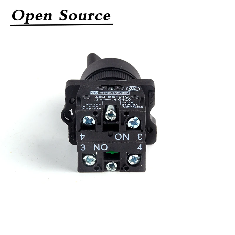 

22mm XB2-ED21 XB2-ED33 Self-locking/Latching Knob Switch 10A/600V 2 Position 3 Position Select Button Switch