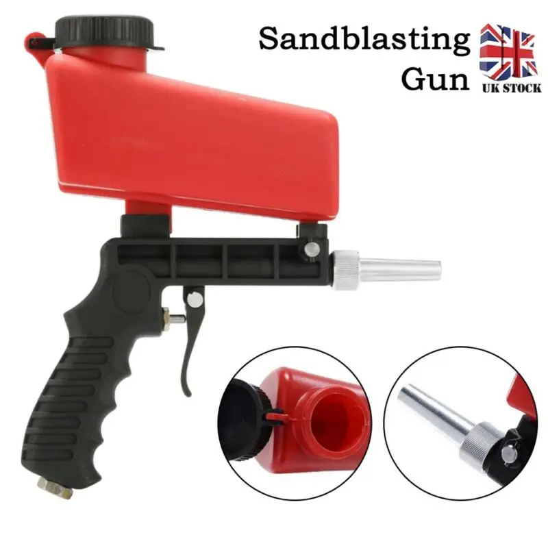 

90 PSI Portable Gravity Sandblasting Gun Tool Pneumatic Small Sand Blasting Shot Cleaning Washing Watering