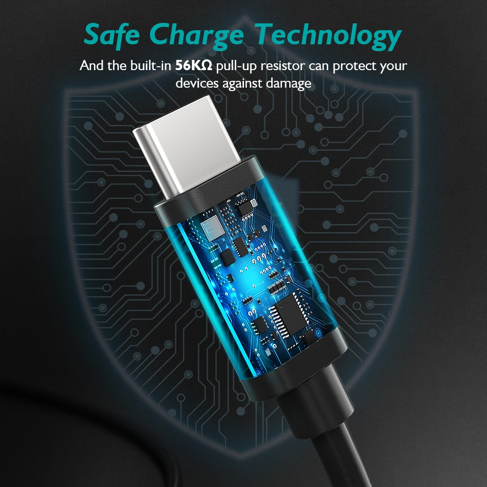 CHOETECH USB Тип C кабель для samsung s9 Быстрая зарядка мобильный телефон зарядный провод