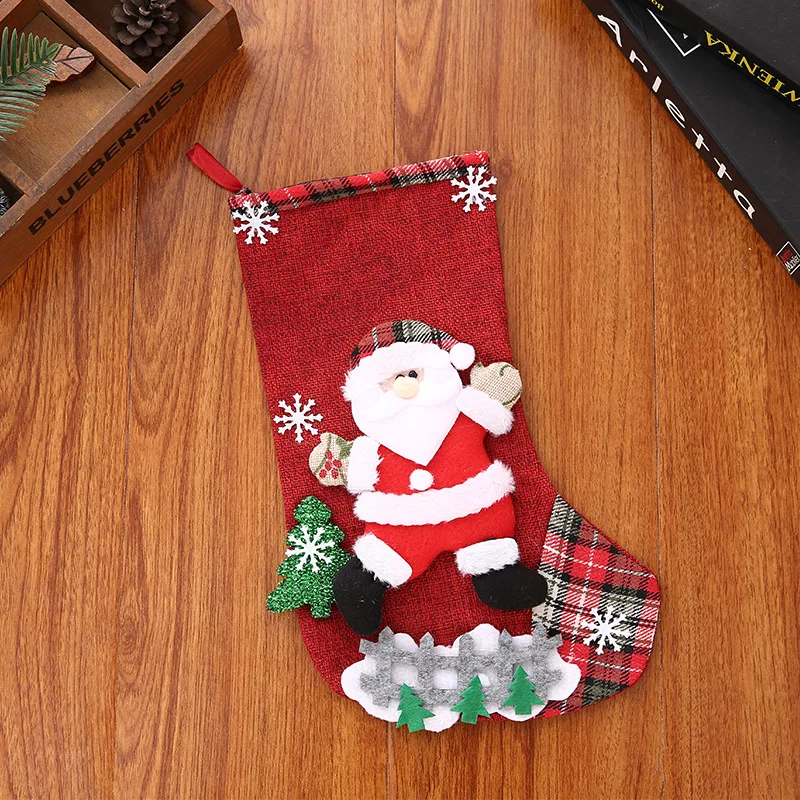 Christmas Stocking Tree Hanging Santa Snowman Reindeer Bear for Holiday Xmas Decor Socks Gift Bag Decorations Children Candy | Дом и сад
