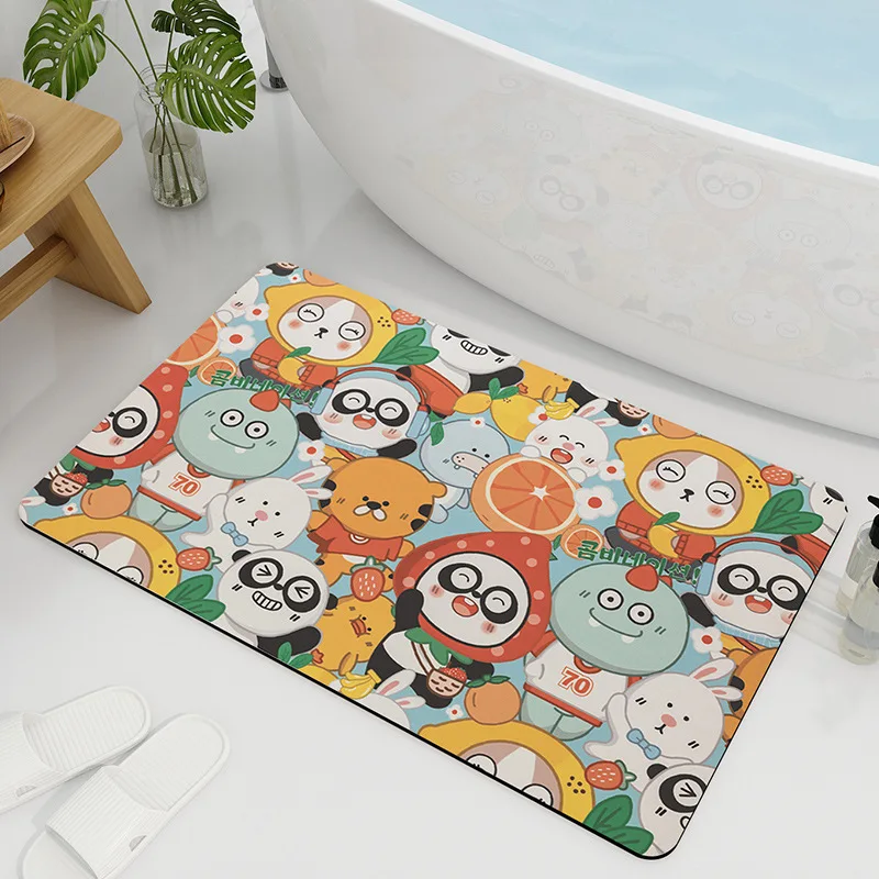 

Cartoon Bathroom Bathroom Toilet Bathroom Door Absorbent Non-slip Floor Mat Bedroom Home Entrance Carpet Foot Mat