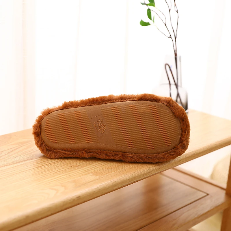 

Millffy Brown raccoon slippers white cat slipper animal indoor women Breathable comfortable home winter home slippers