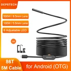Эндоскоп DEPSTECH, водонепроницаемый, 1944P720P HD, с 6 светодиодами, IP67, совместим с Android, OTG, ПК