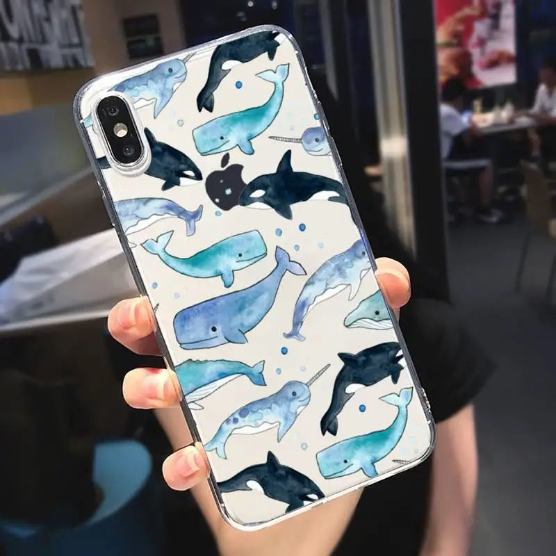 

Horror ocean canimal cartoon shark Phone Case Transparent for iPhone 6 7 8 11 12 s mini pro X XS XR MAX Plus