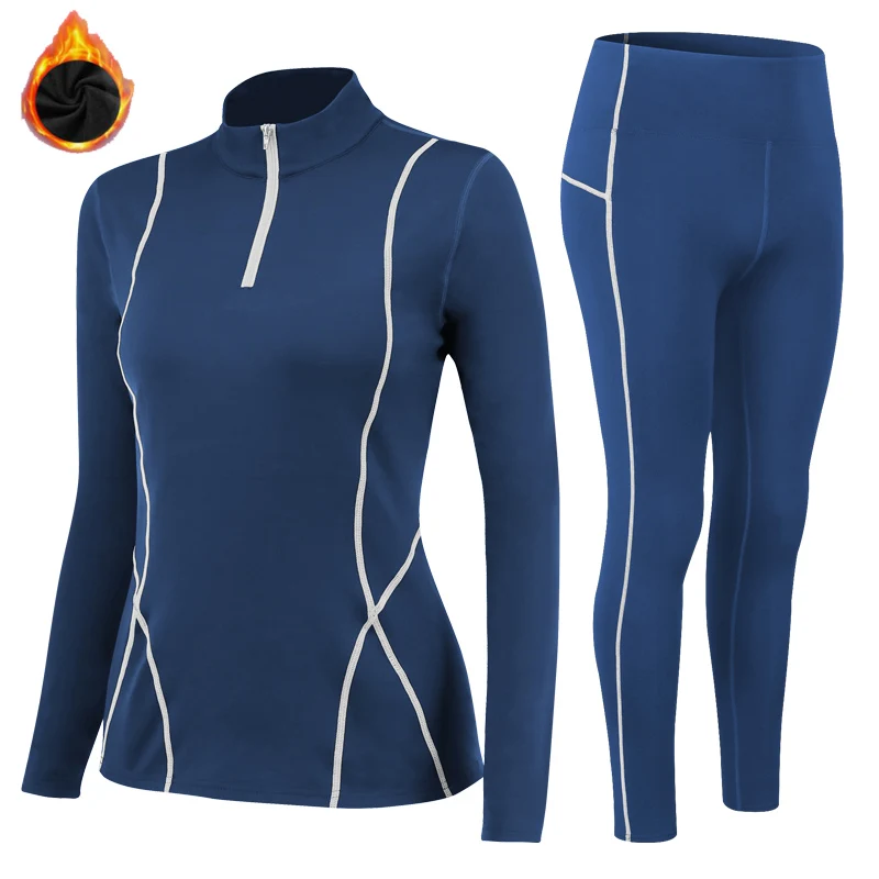 Комплект термобелья женский зимний полосатый однотонный | Женская одежда