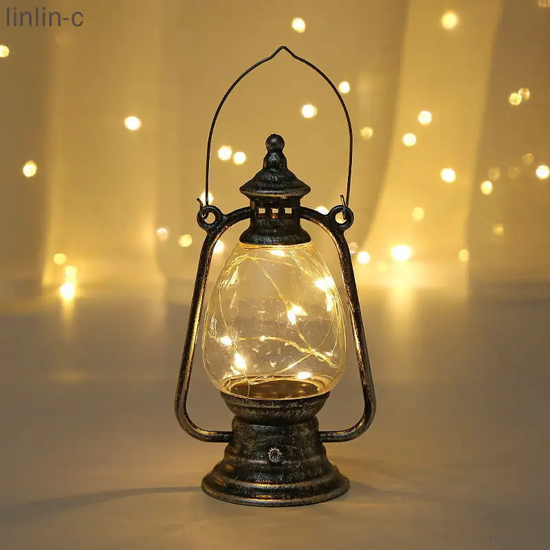 

New Creative Retro Small Lantern LED Electronic Candle Lantern Nostalgic Atmosphere Kerosene Lamp Decorative Wind Lamp