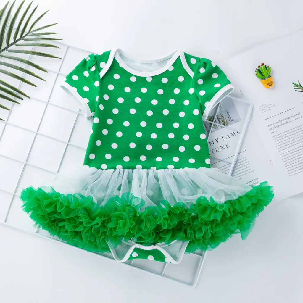 Платье для маленьких девочек наряды костюм с юбкой-пачкой на День Св. Патрика