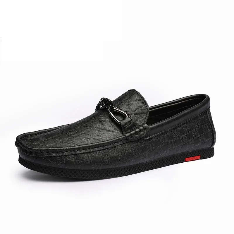 

Italian Fashion Mens Shoes Casual Genuine Leather Moccasins For Men Loafers Luxury Brand Handmade Designer Slip On Shoes Black