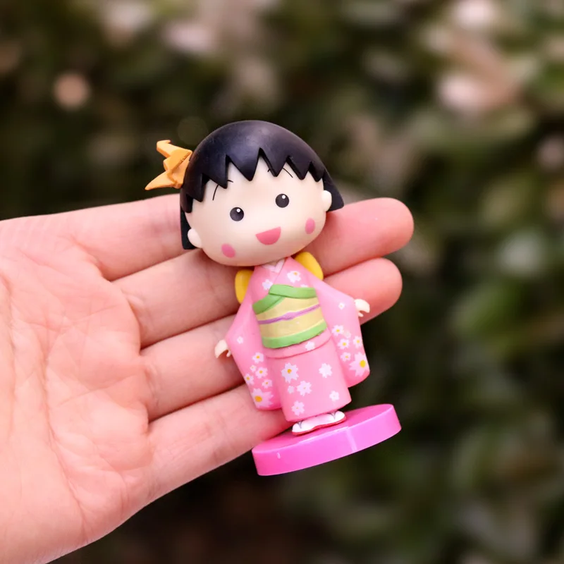 Кимоно с ручной росписью Chibi Маруко-тян экшн-фигурка из ПВХ аниме брелок подвеска