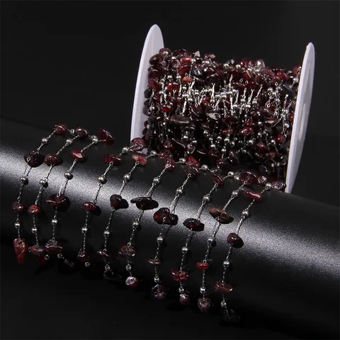 Цепочки из нержавеющей стали Vinswet с натуральными камнями 50/100 см