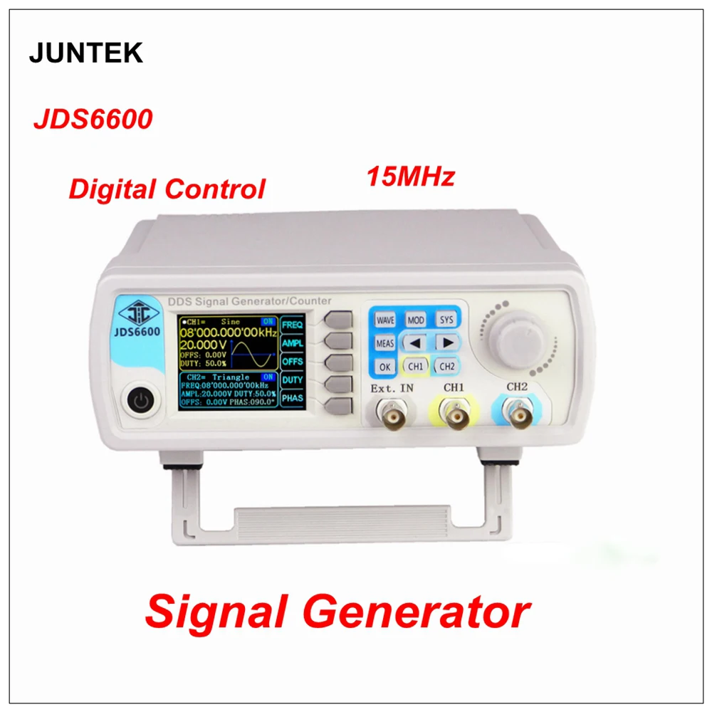 

JDS6600 15MHZ Dual Channel Digital Control Counter Signal Generator DDS Function Frequency Meter Arbitrary Waveform Generator