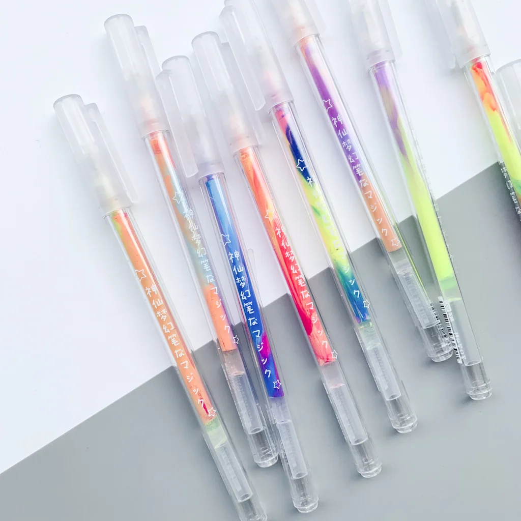 New Student Pen Multi-function Creative Dream Multi-color Highlight Hand Book Core Color Change 10 Sets |