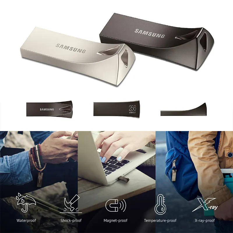 USB флеш-накопитель SAMSUNG Металлический Мини-накопитель 32 ГБ 64 128 256 3 1 карта памяти |