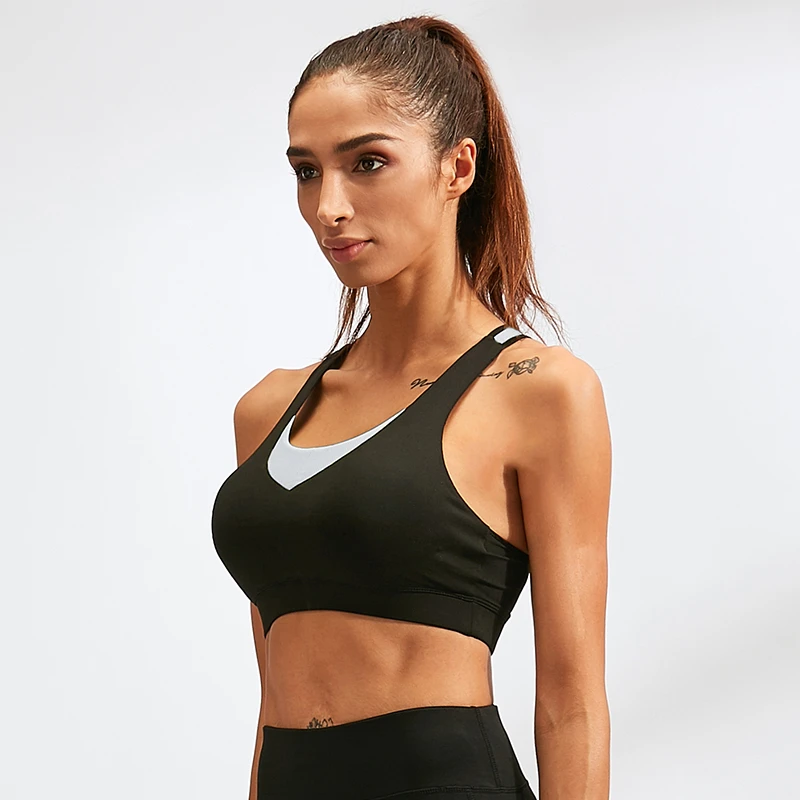 Sexy Sports Bra Top For Fitness Women Push Up Shock-Proof Yoga Running Gym Femme Active Wear Padded Underwear Crop Tops Female