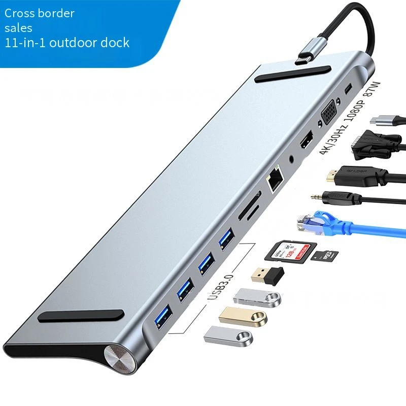 

XNCORN 11in1 Type-c Hub Desktop Bracket Type Docking Station USB3.0 Pd Hdmi Vga For Laptop Docking Stations