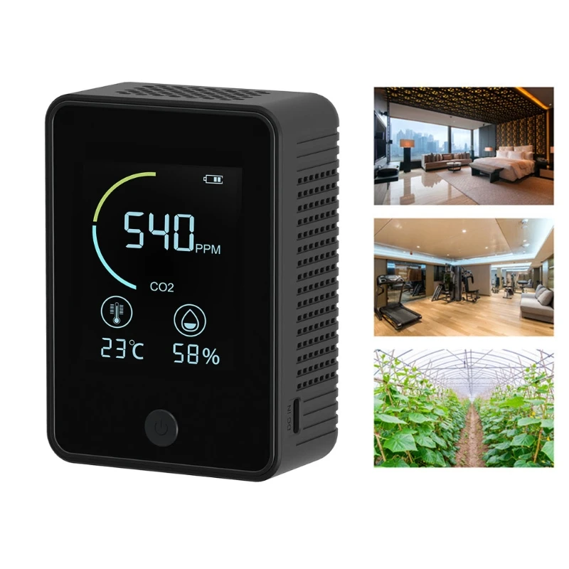 

Air Quality Monitor Lcd Digital CO2 Air Quality Meters Real Time TFT Intelligent Air Quality Sensor Tester Indoor