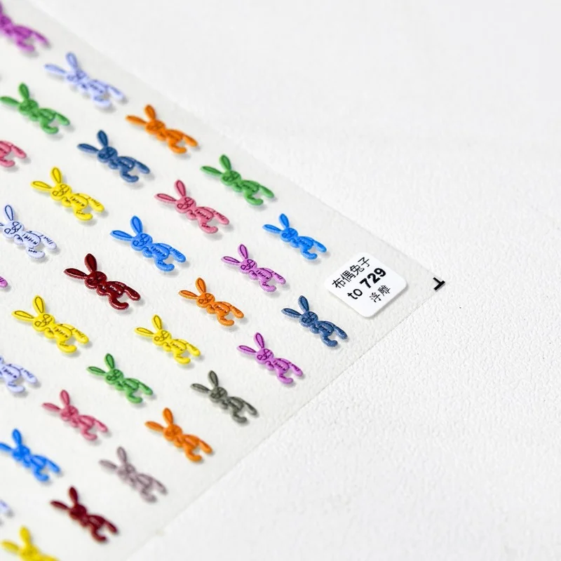 

Новые красочные наклейки для ногтей с большим милым кроликом и медведем, японские наклейки 5D, декоративные наклейки для ногтей, самоклеящие...