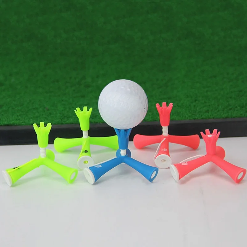 

Golf Tee Ball Holder Anti-Flying Rotatable Tripod Accessories Practice Aids Adjustable Height Self Standing Mini Training New