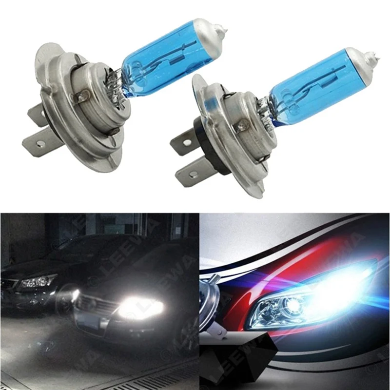Автомобильная лампа H1 H7 H11 55W 100W супер галогенные белые фары кварцевая стеклянная