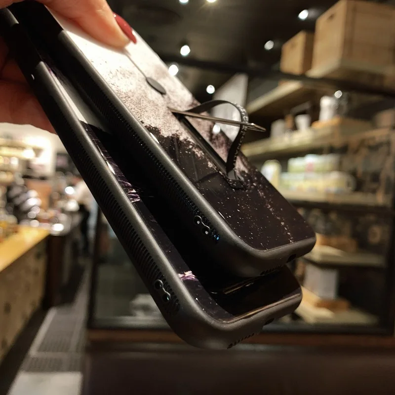 Чехол для Iphone 7 X XR 8 6S XS 6 Роскошная простая картина из песка стиль петля кольцо