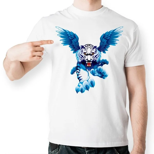 

Новое поступление, футболка с летающим крылом тигром, стильная крутая модная повседневная необычная забавная мультяшная футболка
