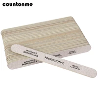50pcs 180240 nail files straight edge double side wood nail art sanding buffer for salon manicure uv gel tips accessories tool
