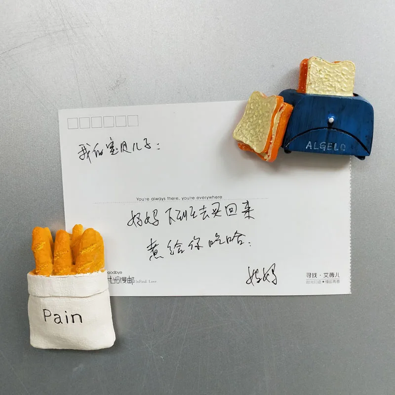 Магниты для холодильника магнитная паста яйцо хлеб имитация стерео