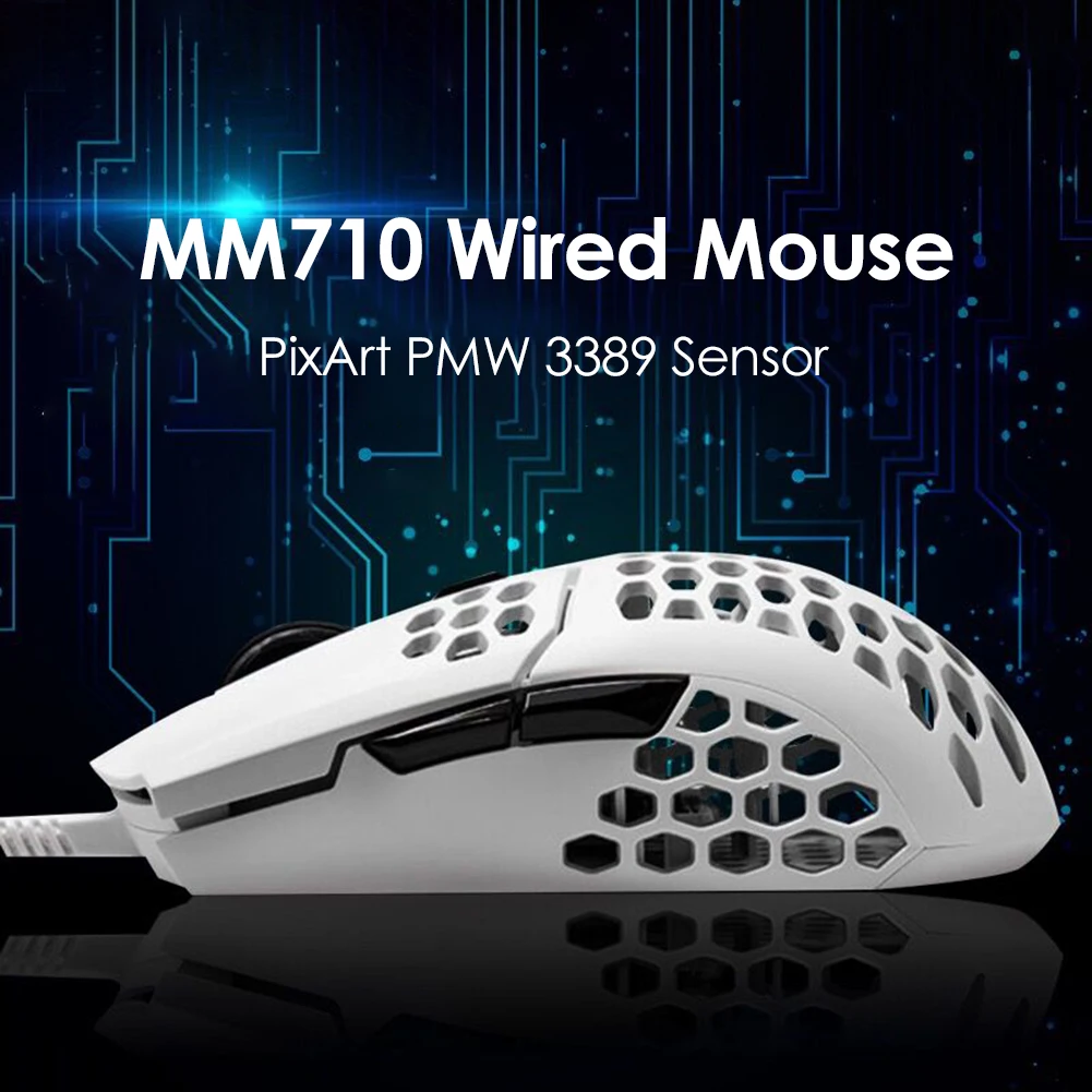 Кулер Мастер MM710 игровая мышь Pixart PMW 3389 16000 DPI Регулируемая легкая сотовая оболочка