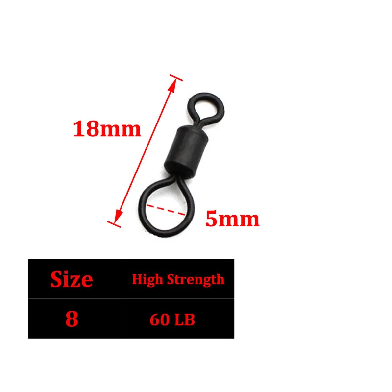 30PCS Carp Fishing Quick Change Swivels Big Eye Swivel Fit Zig Rig Chod Beads Helicopter Rigs Tackle Accessories | Спорт и