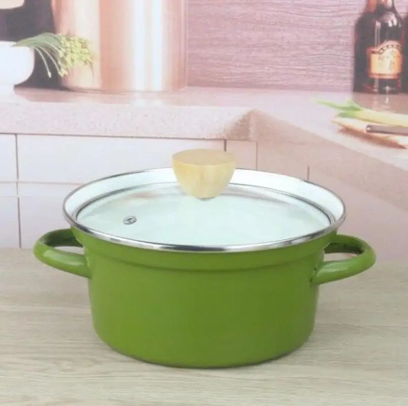 Кастрюля для супа эмалированная кастрюля с двумя ушками тушения домашняя посуда