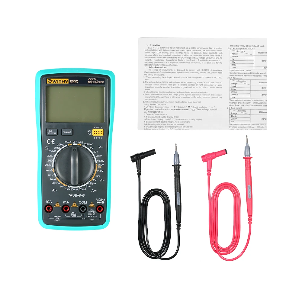 Многофункциональный Ручной цифровой мультиметр с ЖК дисплеем Бесконтактный