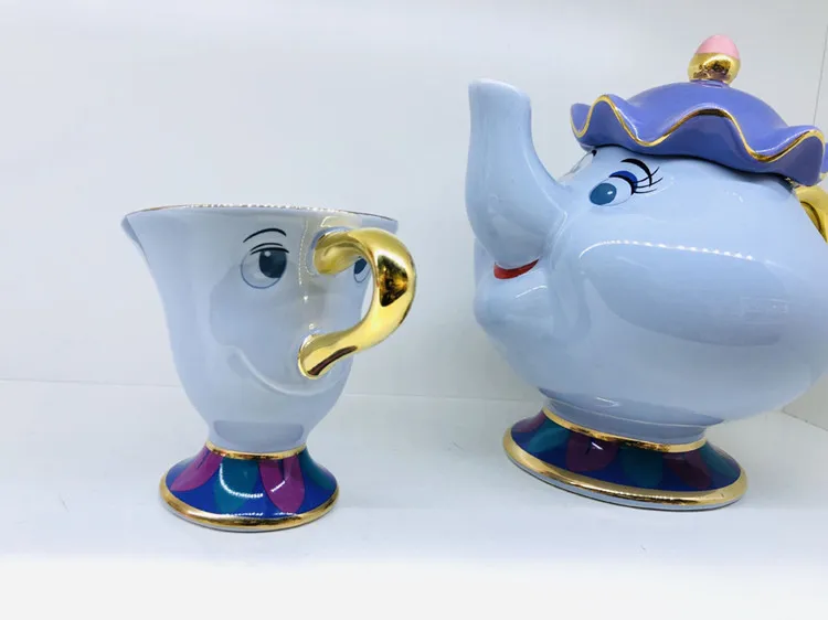 Мультяшный чайник Красавица и чудовище кружка горшок чашка с чипом Mrs один набор