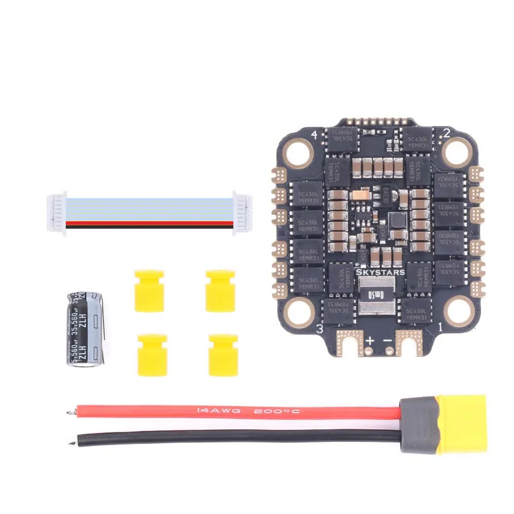 Skystars-Dron de carreras teledirigido con visi&oacute;n en primera persona, con soporte de control remoto DShot1200 cuadric&oacute;ptero/600 multitiro para Dron de carreras, modelo BL32-45A, 55A, 60A, 4 en 1, 3-6S, ESC, BLheli32, Dshot1200-5