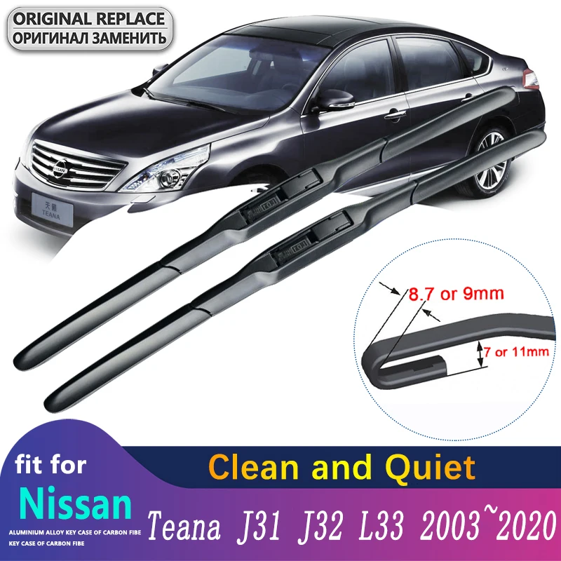 

for Nissan Teana J31 J32 L33 2003~2020 Front Windscreen Wipers Car Accessories Car Wiper Blades 2008 2013 2014 2015 2016 J Hook