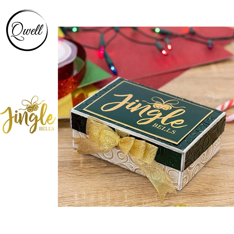 QWELL слово Jingle Горячая Фольга пластина для Скрапбукинг и бумага изготовления