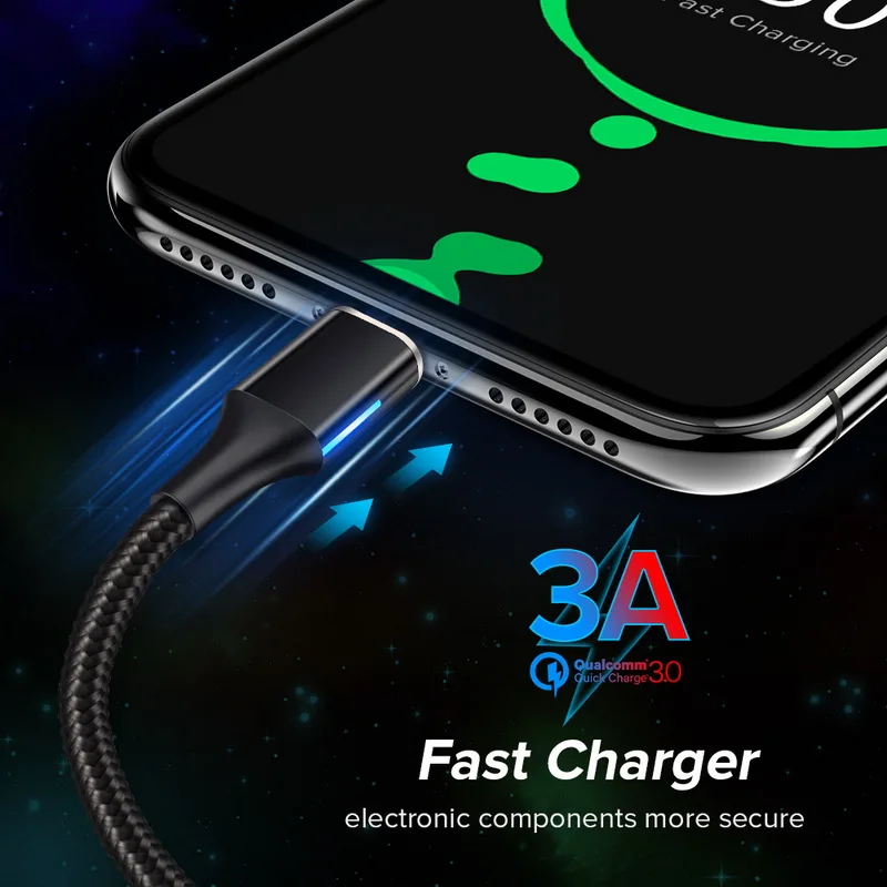 USB кабель Магнитный Micro USB/Type C/8 Pin для iPhone 11 Samsung Lighting Быстрая зарядка передачи