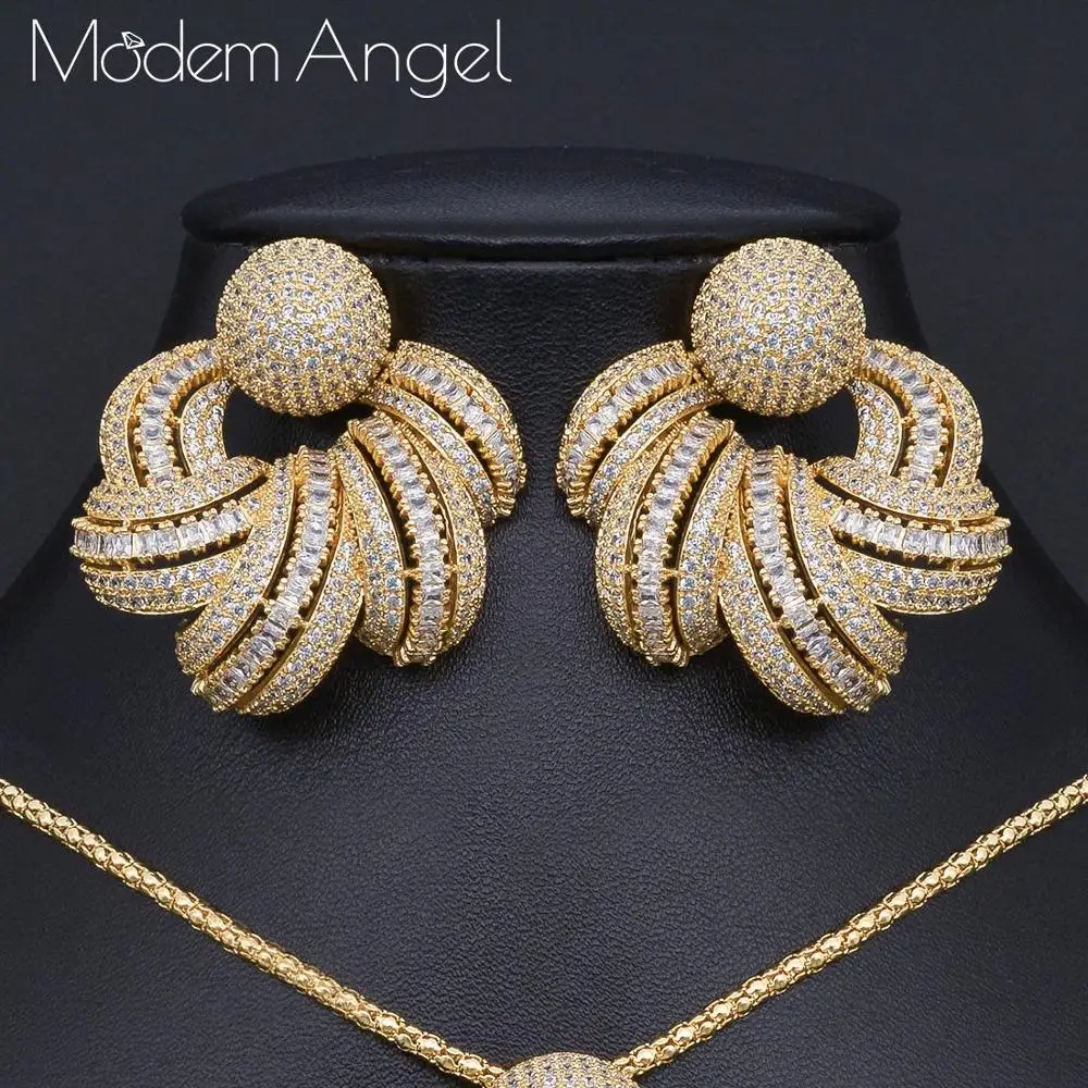 ModemAngel роскошный круглый фианит Кристалл CZ длинное свисающее ожерелье кулон